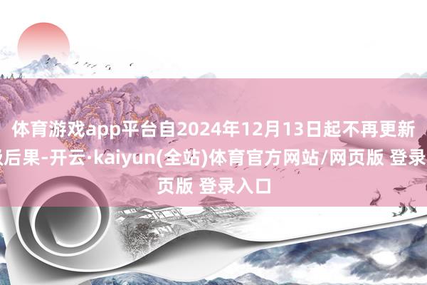 体育游戏app平台自2024年12月13日起不再更新评级后果-开云·kaiyun(全站)体育官方网站/网页版 登录入口
