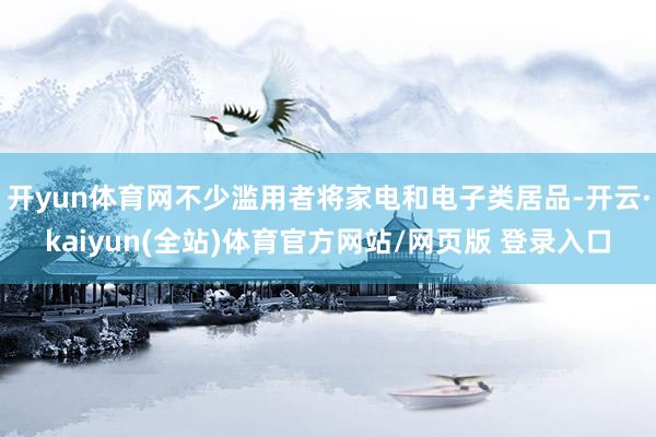 开yun体育网不少滥用者将家电和电子类居品-开云·kaiyun(全站)体育官方网站/网页版 登录入口
