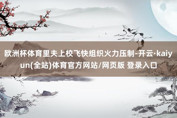 欧洲杯体育里夫上校飞快组织火力压制-开云·kaiyun(全站)体育官方网站/网页版 登录入口