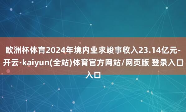 欧洲杯体育2024年境内业求竣事收入23.14亿元-开云·kaiyun(全站)体育官方网站/网页版 登录入口